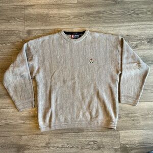 Chaps Ralph Lauren Men’s Crewneck Cotton Sweater Hand Framed Textured Grandpa XL
